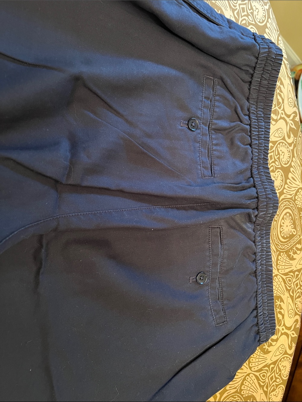 Talbots Navy Drawstring Pull-On Pants - Picture 5 of 7